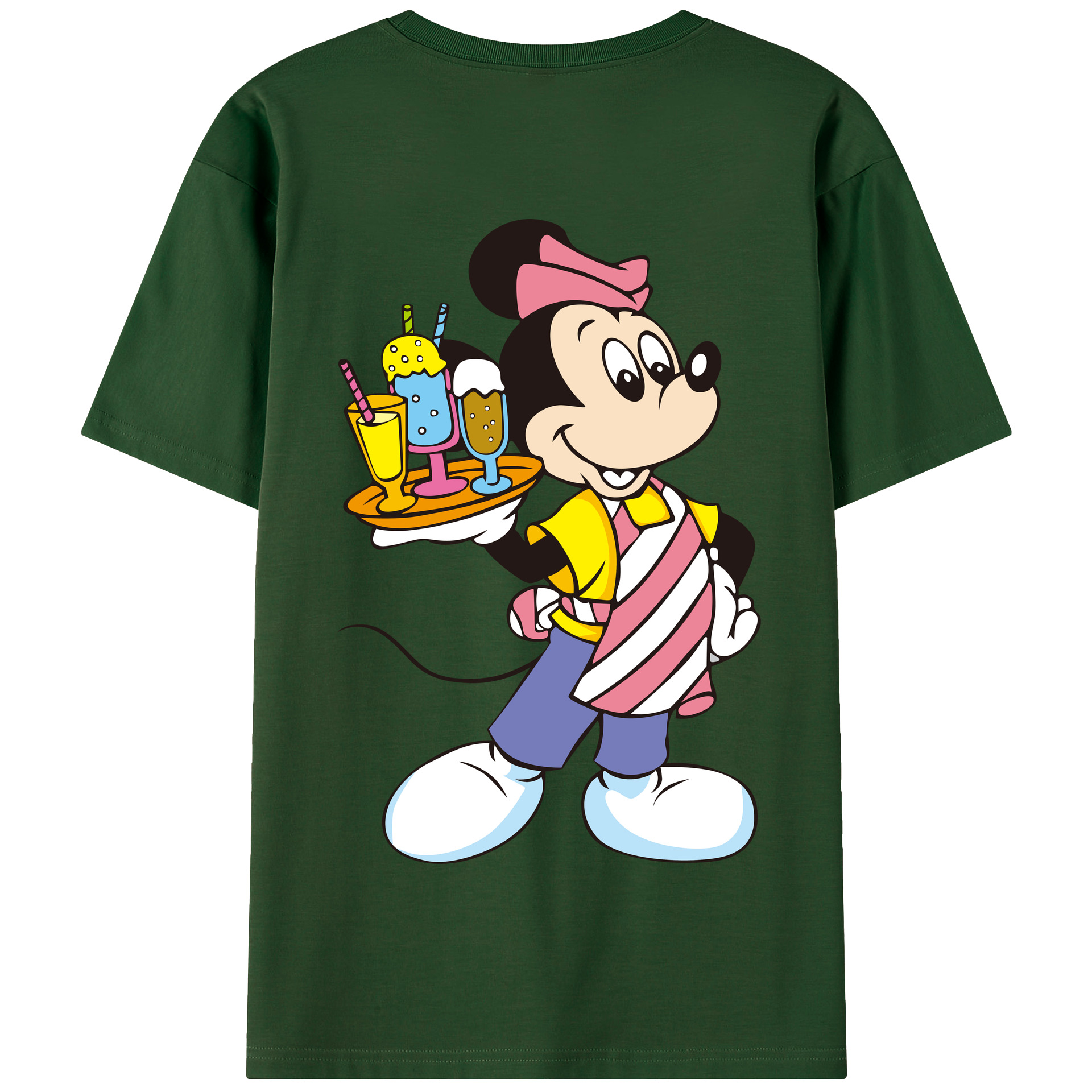 （画像用） ミッキーマウス Mickey Mouse 綿100％半袖Tシャツ（背面プリント）